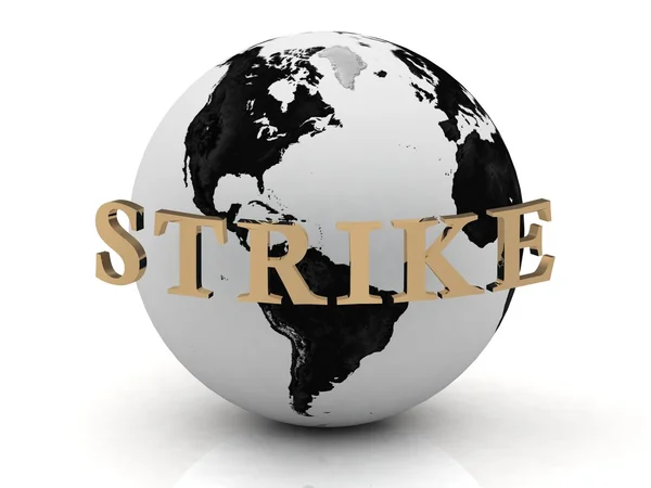 STRIKE abstraction inscription around earth — Stock Photo, Image