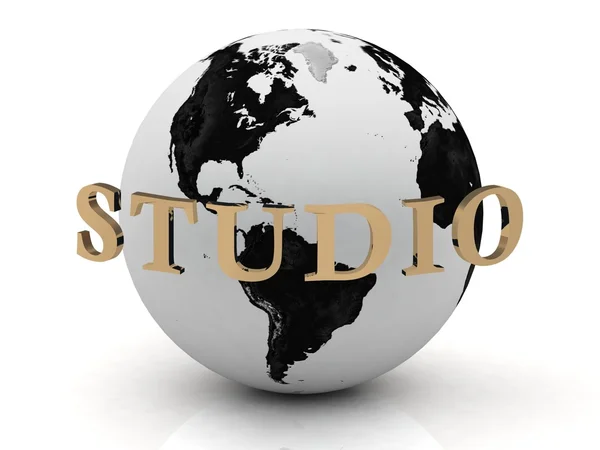 Studio abstraktion inskrift runt jorden — Stockfoto
