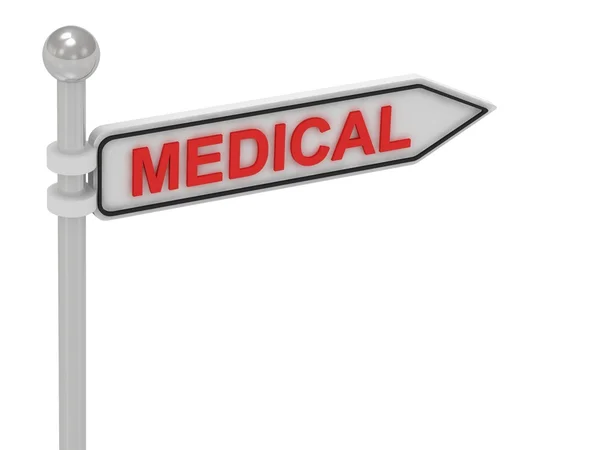 MEDICAL arrow sign with letters — Stock Photo, Image