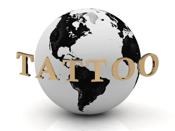 Tatuering abstraktion inskrift runt jorden — Stockfoto