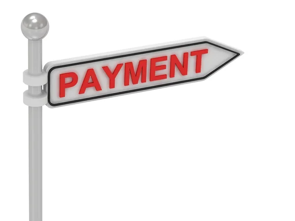PAYMENT arrow sign with letters — Stock Photo, Image