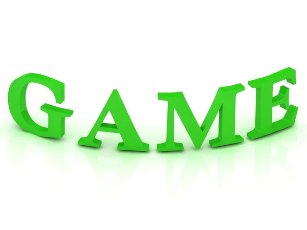 游戏标志与绿色字母 — 图库照片