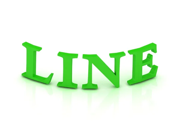 Linienschild mit grünen Buchstaben — Stockfoto