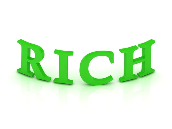 Sinal RICH com letras verdes — Fotografia de Stock