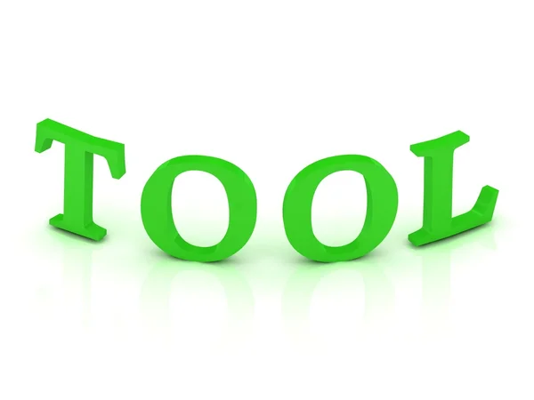 Sinal de ferramenta com letras verdes — Fotografia de Stock