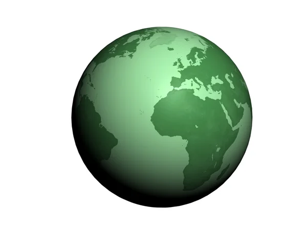 Terra verde globo 3d rendering — Foto Stock
