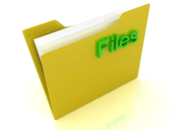 Πράσινο σημάδι αρχεία και ο φάκελος κίτρινο υπολογιστή — Φωτογραφία Αρχείου