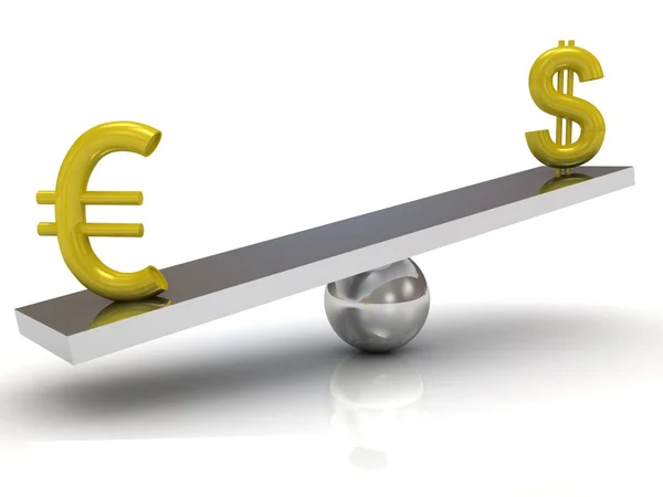 Wechselkurse Dollar gegen Euro — Stockfoto