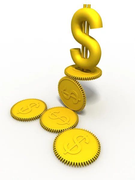 Mechanism of the dollar-gear — Stock Photo, Image