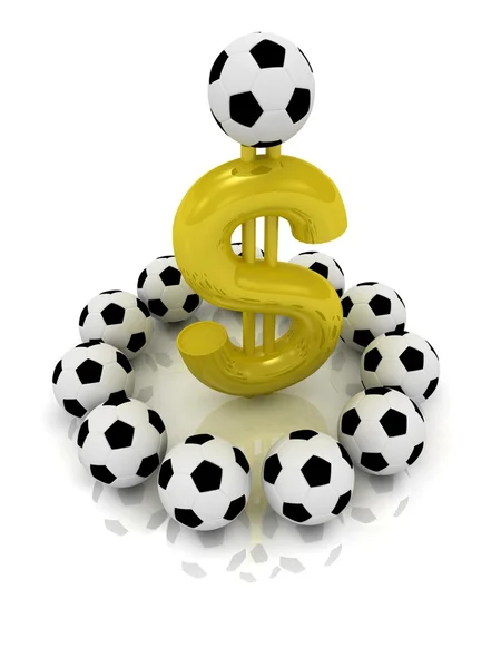 Money in football — Stock Photo, Image