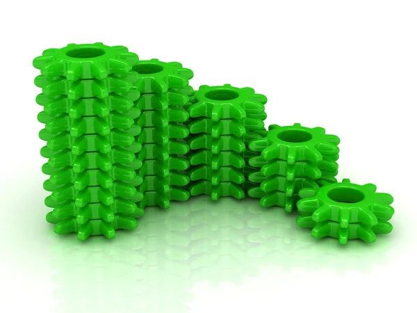 Diagramm des grünen Zahnrades — Stockfoto