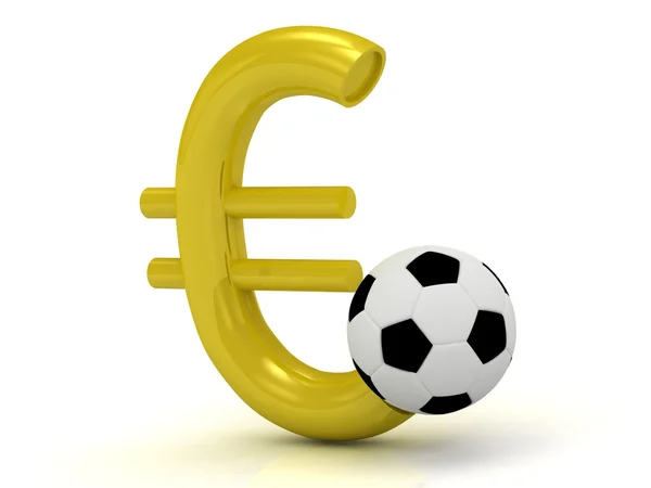 Євро з м'ячем у футбол — стокове фото