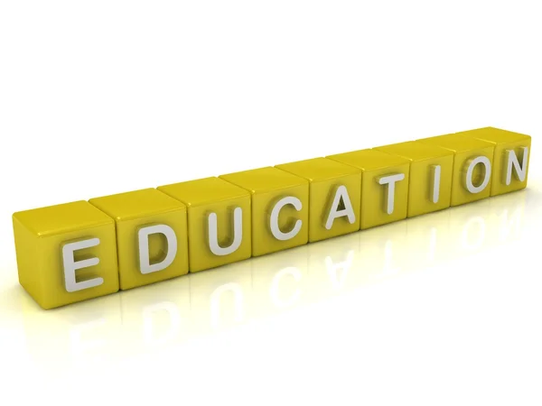 On the cubes of gold: Education — Stock Photo, Image