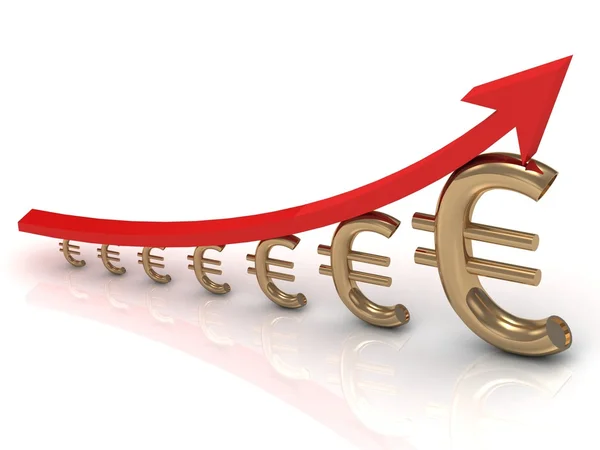 Illustration of the growth chart euros — Stock Photo, Image