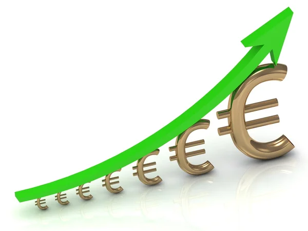 Ilustrația monedei euro pentru creșterea profiturilor — Fotografie, imagine de stoc