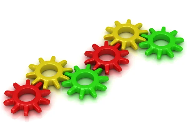 Set of colored cogs — Stock Photo, Image