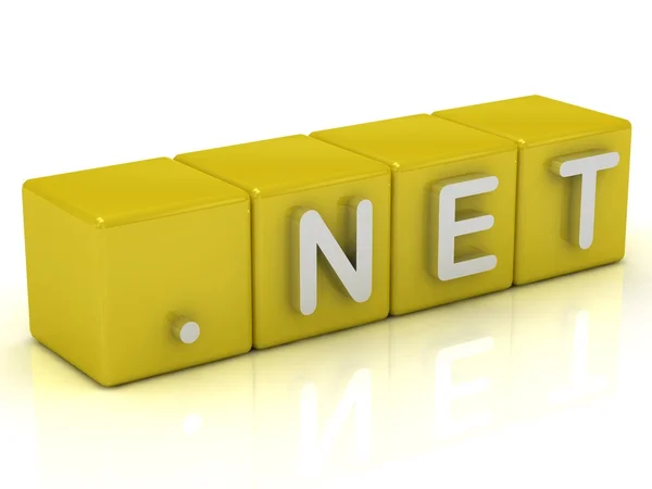 Inscription on the cubes of gold: dot NET — Stock Photo, Image