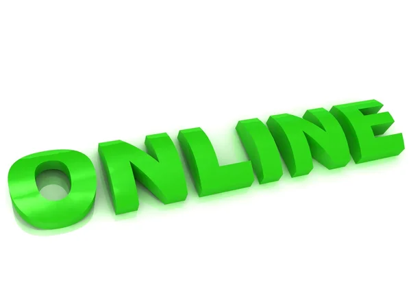 The inscription ONLINE green letters — Stock Photo, Image