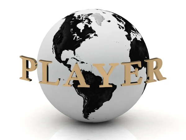 PLAYER abstraction inscription around earth — Stock Photo, Image