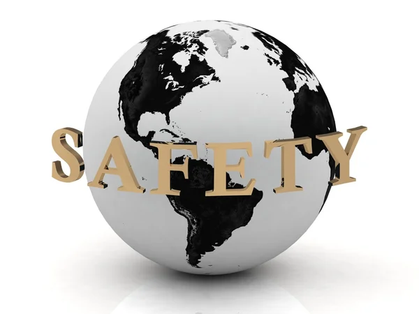 SAFETY abstraction inscription around earth — Stock Photo, Image