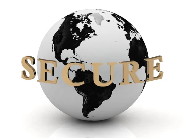 SECURE abstraction inscription around earth — Stock Photo, Image