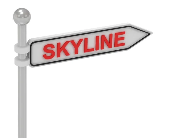 Skyline pijl teken met letters — Stockfoto