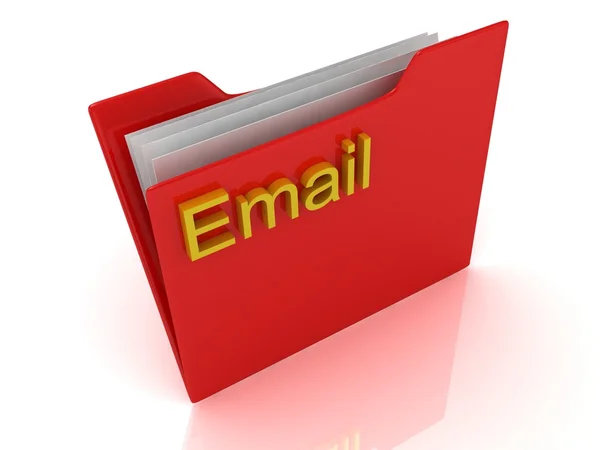 Email red computer folder labeled — Stock Photo, Image