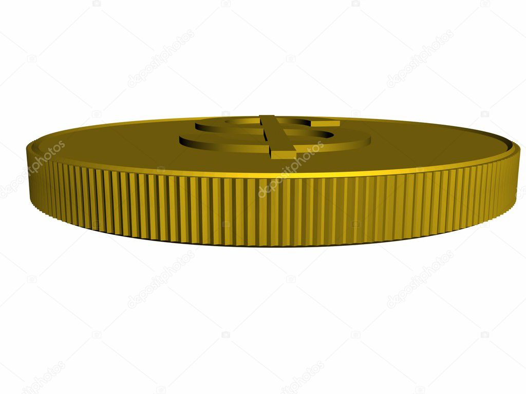 An edge of a gold coin