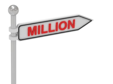 MILLION arrow sign with letters clipart