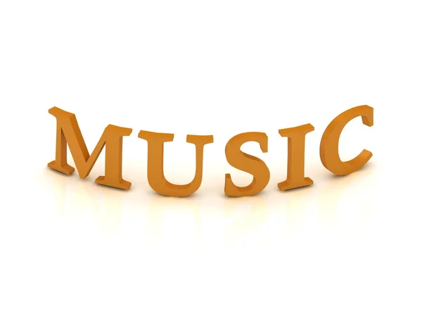 stock image MUSIC sign with orange letters