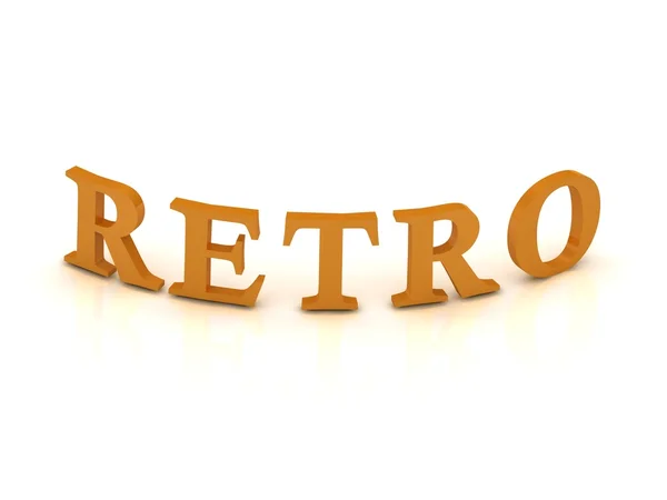 RETRO-skilt med oransje bokstaver – stockfoto