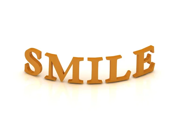 Teken met oranje letters glimlach — Stockfoto