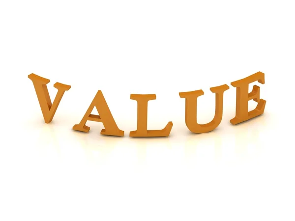 VALUE sign with orange letters — Stock Photo, Image