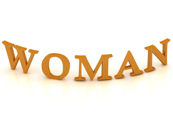 Sinal de WOMAN com letras laranja — Fotografia de Stock