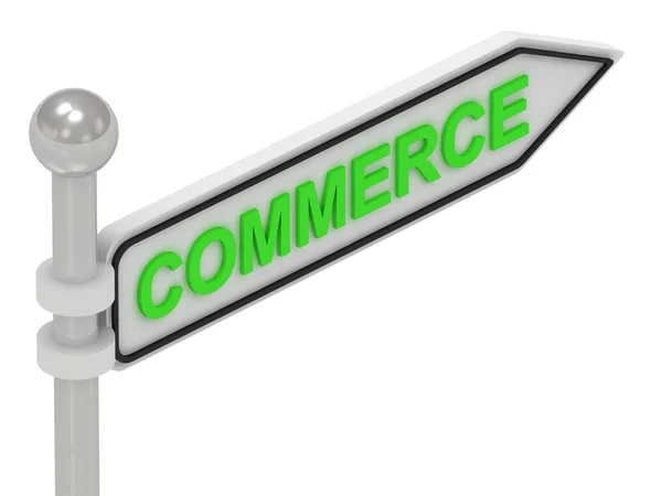 COMMERCE arrow sign with letters — Stock Photo, Image