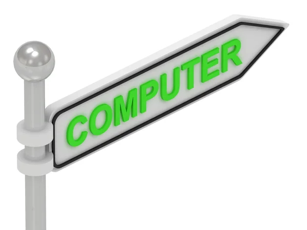 COMPUTER arrow sign with letters — Stock Photo, Image