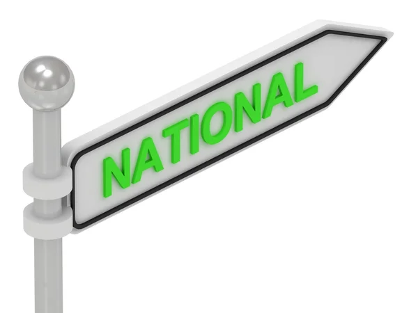 Señal de flecha nacional con letras — Foto de Stock