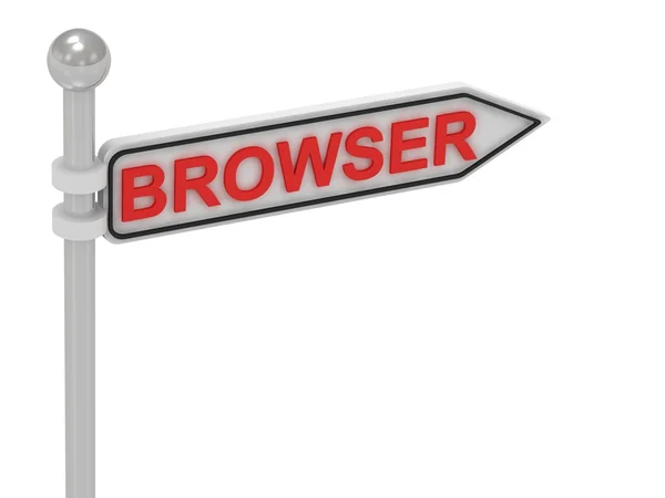 Segno freccia BROWSER con lettere — Foto Stock