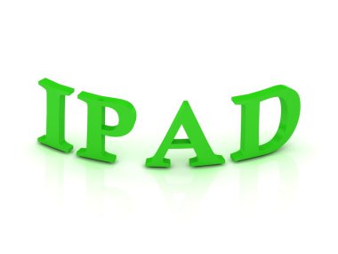 IPAD sign with green letters clipart