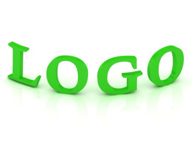 LOGO sign with green letters clipart