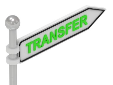 TRANSFER arrow sign with letters clipart