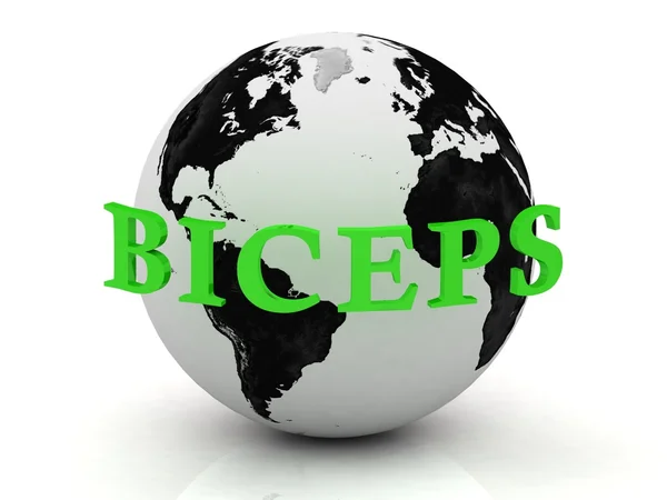 BICEPS abstraction inscription around earth — Stock Photo, Image