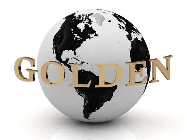 Dünya etrafında altın soyutlama yazıt — Stok fotoğraf