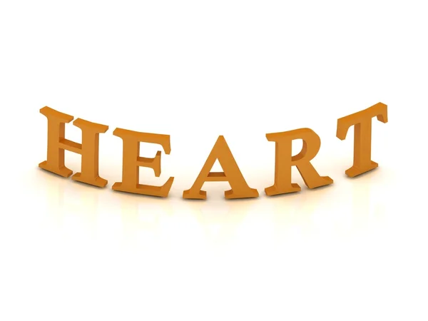 Σημάδι καρδιά με πορτοκαλί γράμματα — Φωτογραφία Αρχείου