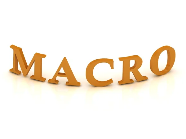 MACRO знак с оранжевыми буквами — стоковое фото