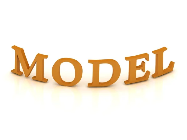 Modell skylt med orange bokstäver — Stockfoto
