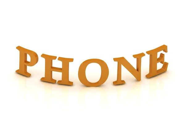 Sinal de telefone com letras laranja — Fotografia de Stock