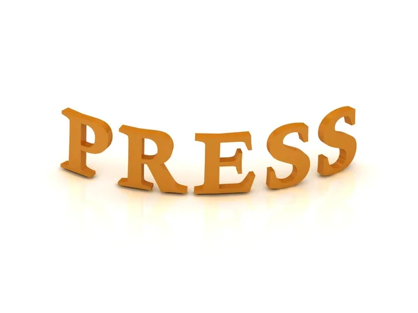 Знак PRESS с оранжевыми буквами — стоковое фото