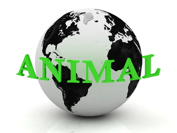 Inscrição abstração ANIMAL em torno da terra — Fotografia de Stock