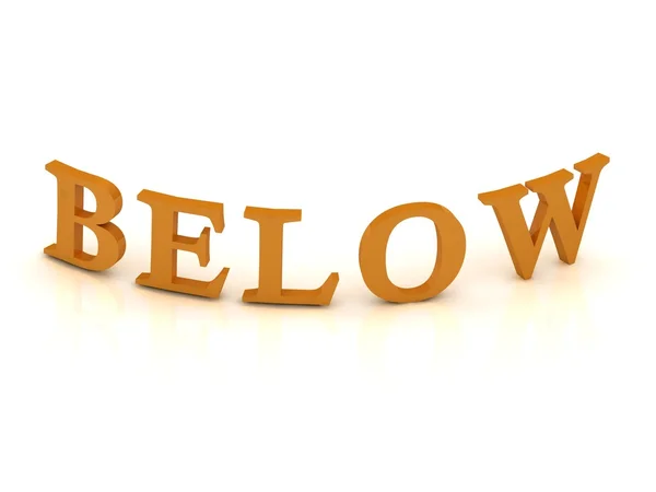 BELOW sinal com letras laranja — Fotografia de Stock